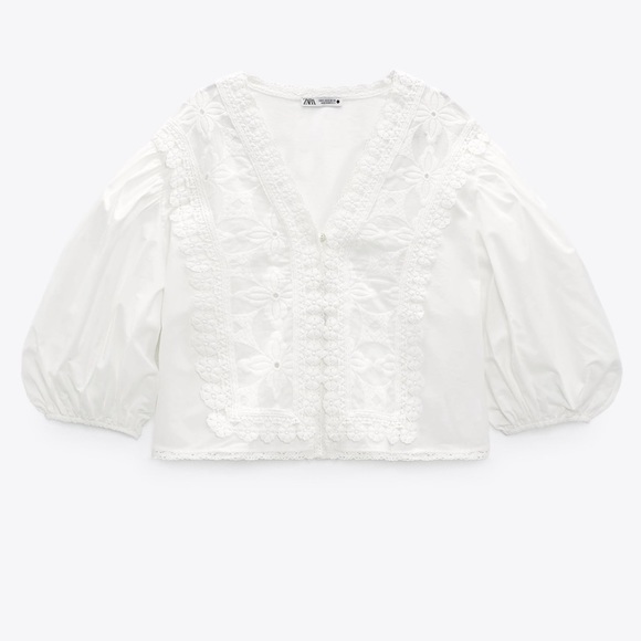 Zara Tops Zara Embroidered Blouse Poshmark